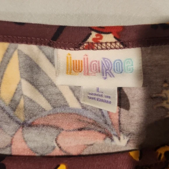 LuLaRoe Alice And Wonderland Multicolor Graphic Dress - Picture 4 of 6